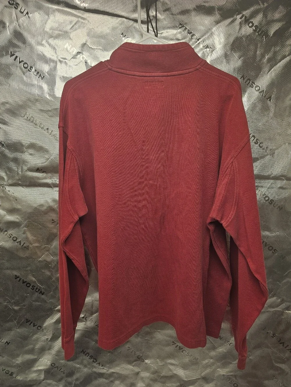 Duluth Trading Co. Long Sleeve Quarter Zip Shirt Red Men's Size L Thermal Knit